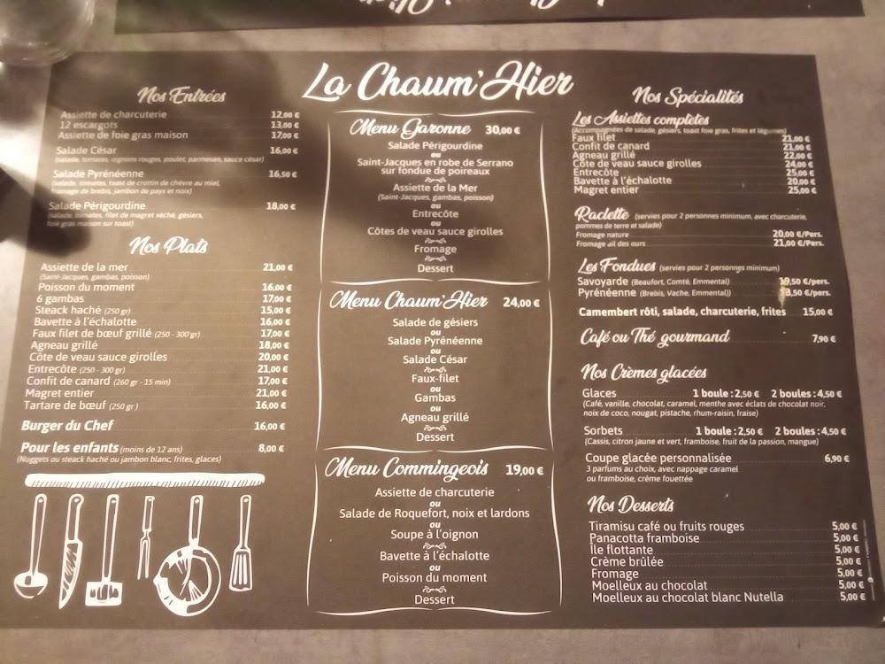 La Chaum'Hier - Menu Image 3